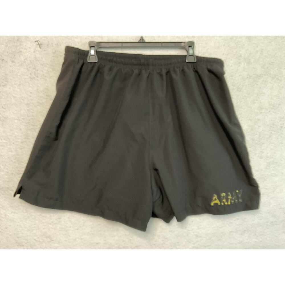 US Army PT Shorts Mens Extra Large Black Physical Training Fitness Military Logo